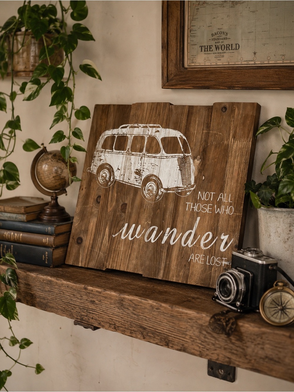 Rustic “Not All Those Who Wander Are Lost” Wall Art